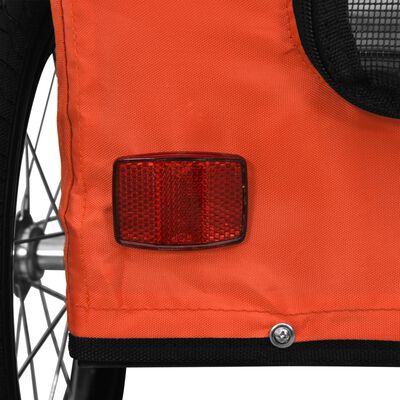 vidaXL Pet Bike Trailer Orange Oxford Fabric and Iron
