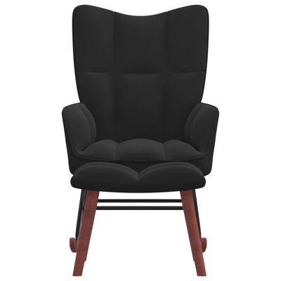 vidaXL Rocking Chair with Ottoman Black Velvet