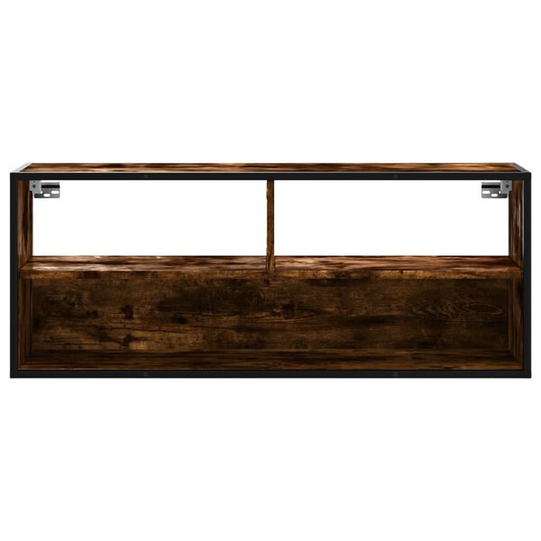 vidaXL TV Cabinet Smoked Oak Engineered wood, Metal Medium Modern