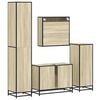 vidaXL Bathroom Furniture Set Sonoma Oak Engineered Wood, Metal Large