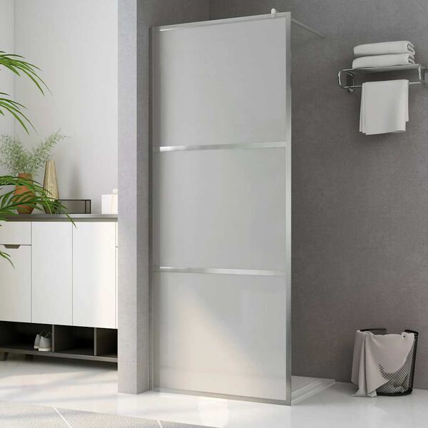 vidaXL Walk-in Shower Wall with Whole Frosted ESG Glass 35.4"x76.8"