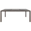 vidaXL Garden Table With Glass Top Brown and black