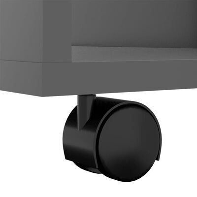 vidaXL Rolling Cabinet High Gloss Gray 23.6"x13.8"x29.5" Engineered Wood