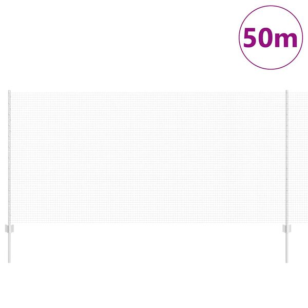 vidaXL Fence with Post Silver 3.94 x 164.04 ft Steel