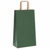 vidaXL Paper Bags 250 pcs with Handles Green 21x11x36 cm