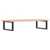 vidaXL Basin Shelf Light brown, Black Solid oak wood, Steel