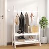 vidaXL Clothes Rack White Solid Pine Wood Medium Clothes Rack