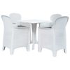 vidaXL 5 Piece Patio Dining Set Plastic Rattan White