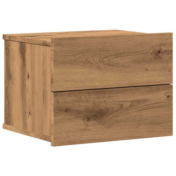 vidaXL Wall-mounted Bedside Cabinet Artisan oak Engineered wood Compact