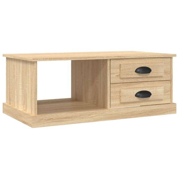 vidaXL Coffee Table Sonoma oak Engineered wood 35.4 x 19.7 x 13.8 in