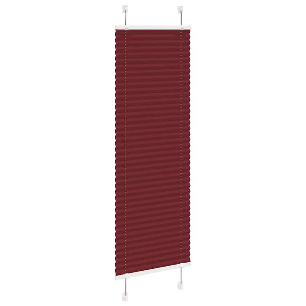 vidaXL Pleated Blind Bordeaux Red 100% Polyester 17.7x39.4 in