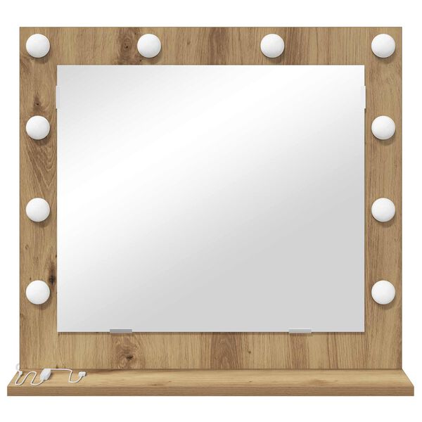 vidaXL Vanity Mirror with Mirror Grey Sonoma 23.62 x 21.65 x 7.09 in