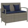 vidaXL Patio Storage Bench Gray PE Rattan, Powder-coated steel Medium