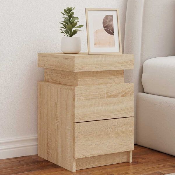 vidaXL Bedside Cabinet Set of 2 Sonoma Oak Engineered wood