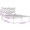 vidaXL Bed Frame White Steel Small Double Bed Frame Rectangular