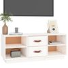 vidaXL TV Cabinet White Solid Pine Wood 39.4 in x 13.4 in x 15.7 in