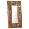 vidaXL Mirror Mixed Color Solid Reclaimed Wood, Glass Medium