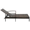 vidaXL Sunlounger Brown PE rattan Standard Adjustable Headrests