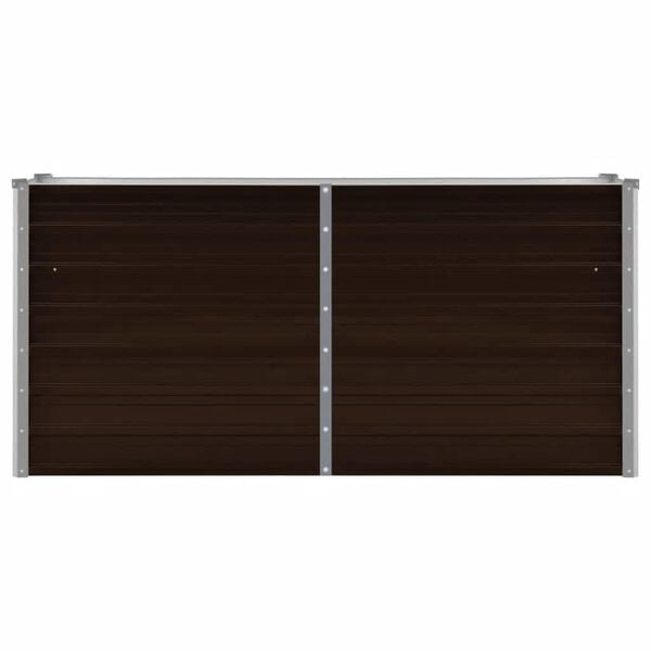 vidaXL Raised Bed Brown Galvanized Steel Large Rectangular Modern