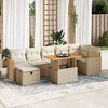 vidaXL Garden Sofa Set Beige PE rattan 5 Piece Adjustable Armrests