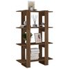 vidaXL Book Cabinet Brown oak Engineered wood Medium Book Cabinet