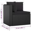 vidaXL Garden Lounge Set Black Powder-coated steel Medium