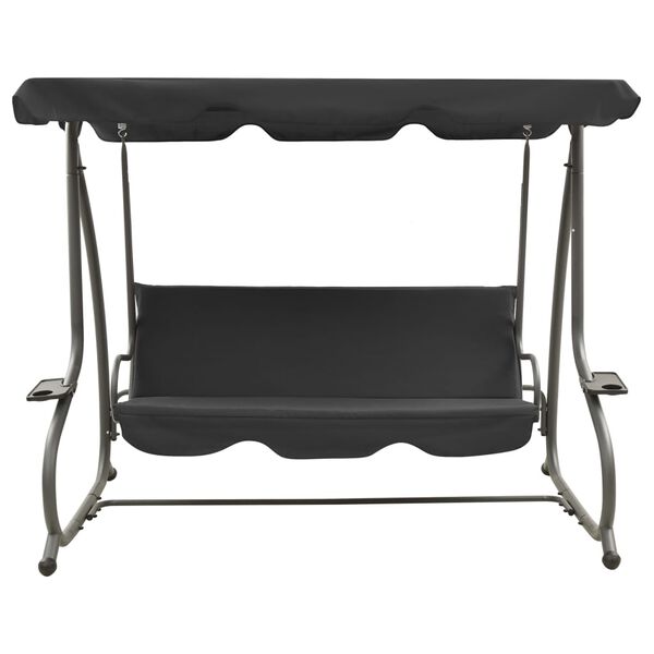 vidaXL Swing Bench Anthracite PVC-coated fabric, powder-coated steel