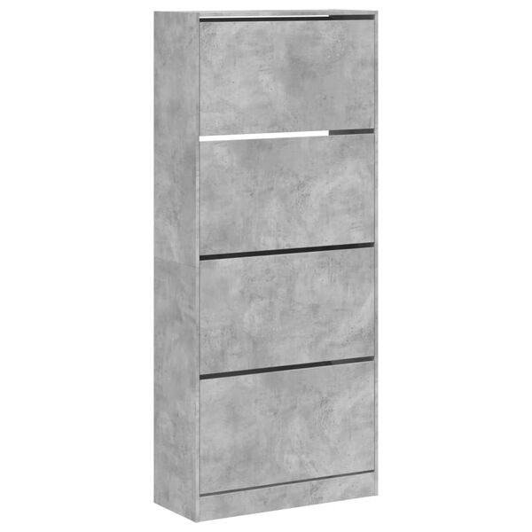 vidaXL Shoe Cabinet Concrete Gray Engineered Wood Tall Shoe Cabinet