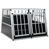 vidaXL Dog Cage Silver Aluminum,MDF Medium Portable Dog Cage
