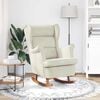 vidaXL Rocking Chair Wingback Cream Velvet and Solid Wood