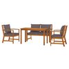 vidaXL Patio Dining Set Dark grey cushions with natural light wood