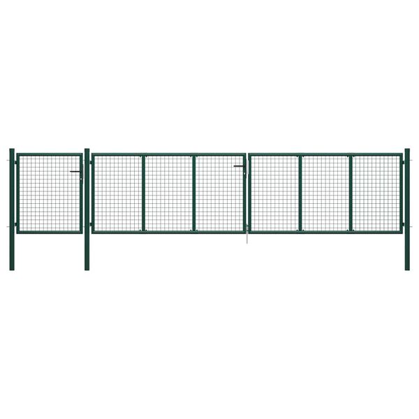 vidaXL Garden Gate Steel 196.9x29.5" Green