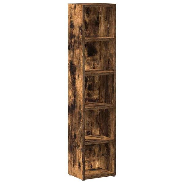 vidaXL CD Cabinets 2 pcs Smoked Oak 8.3"x6.3"x36.8" Engineered Wood