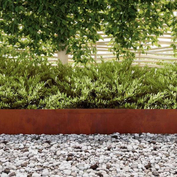 vidaXL Lawn Edging Rusty 450 x 0.05 x 15 cm Weathering Steel