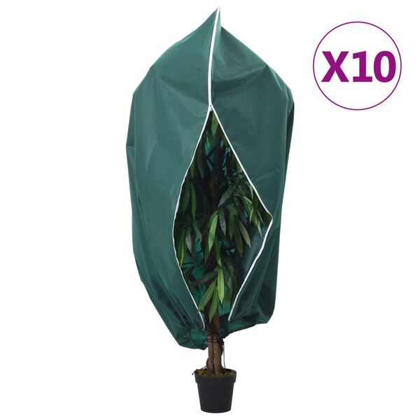 vidaXL Plant Fleece Covers with Zip 10 pcs 0.77 oz/ft&sup2; 12.9x11.5'