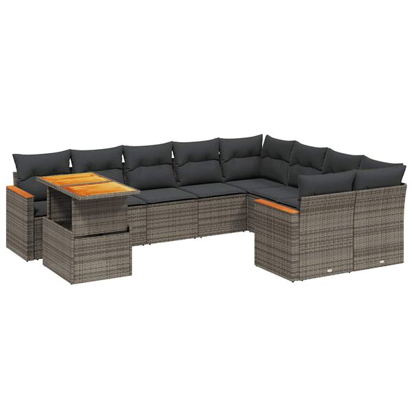 vidaXL Garden Sofa Set Grey