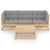 vidaXL Garden Lounge Set Gray, Pine Solid pinewood Medium Modular