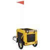 vidaXL Pet Bike Trailer Yellow and Black Oxford Fabric, Iron, PVC