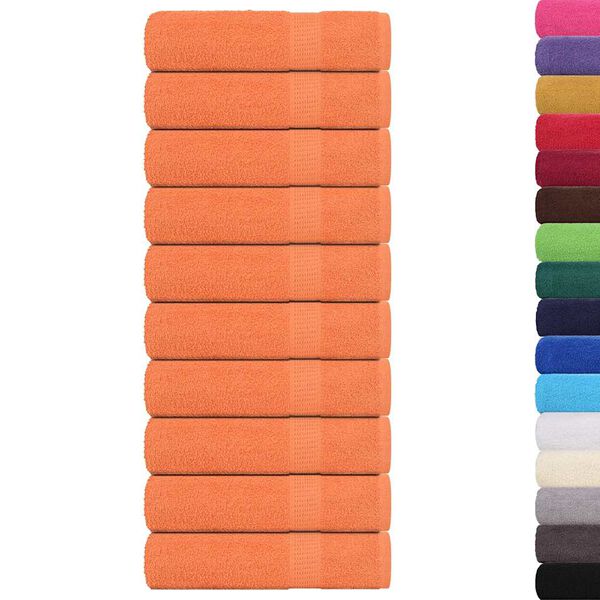 vidaXL Bath Towel Set of 10 Orange 100% Cotton 39.4 x 59.1 in