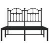 vidaXL Bed Frame Black Powder-Coated Steel Small Double Bed Frame