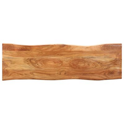 vidaXL Live Edge Bench 43.3" Solid Acacia Wood and Steel
