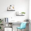 vidaXL Wall Shelf Set of 2 Glossy gray Honeycomb MDF, Metal