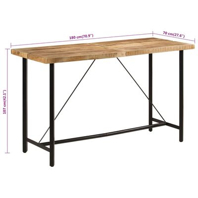 vidaXL Bar Table 70.9"x27.6"x42.1" Solid Wood Mango and Iron