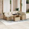 vidaXL Garden Sofa Set Beige, cream white