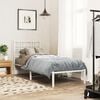 vidaXL Bed Frame White Powder-Coated Steel Small Single Bed Frame