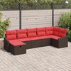 vidaXL Sofa Set with Cushion with Storage Brown Poly Rattan
