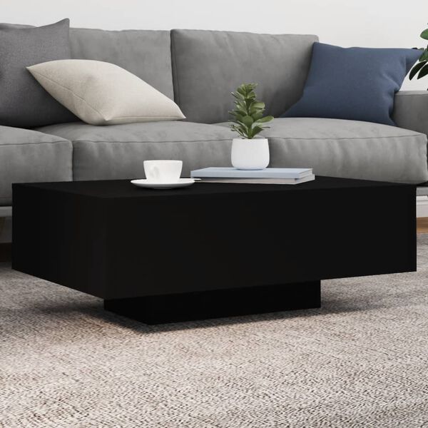 vidaXL Coffee Table Black Engineered wood Low Coffee Table Coffee Table