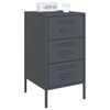 vidaXL Bedside Cabinet Set of 2 Anthracite Cold-rolled steel Medium