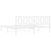 vidaXL Bed Frame White Steel Full Bed Frame Rectangular Modern
