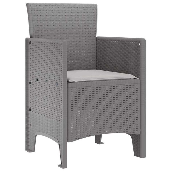vidaXL Garden Chair 4 pcs Light gray 53 x 49 x 85 cm PP
